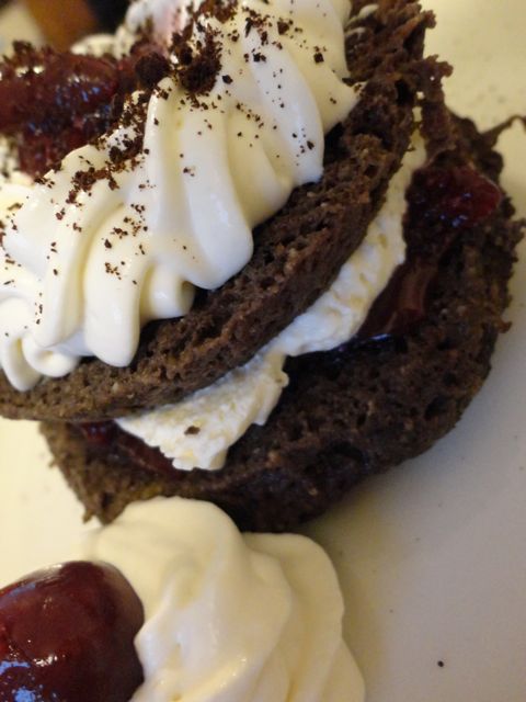 Low Carb Black Forest  "Cake"  (Muffin in a Minute)