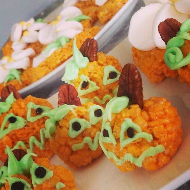 Autumn Rice Krispie Treat Pumpkins