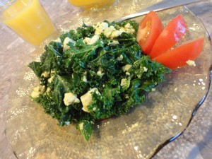 kale, tofu