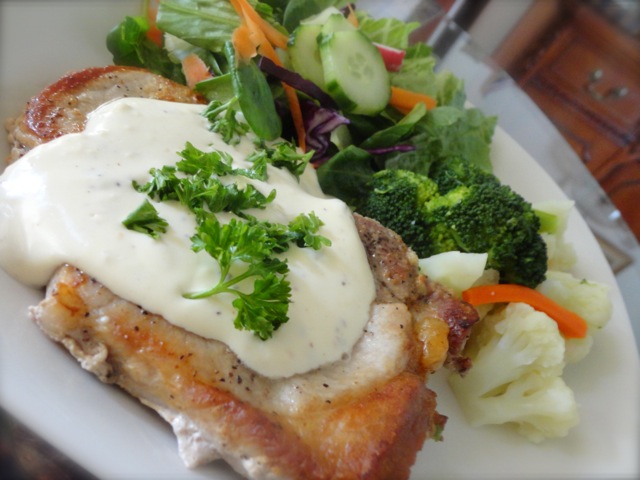 Pork Chops with Alfredo Sauce